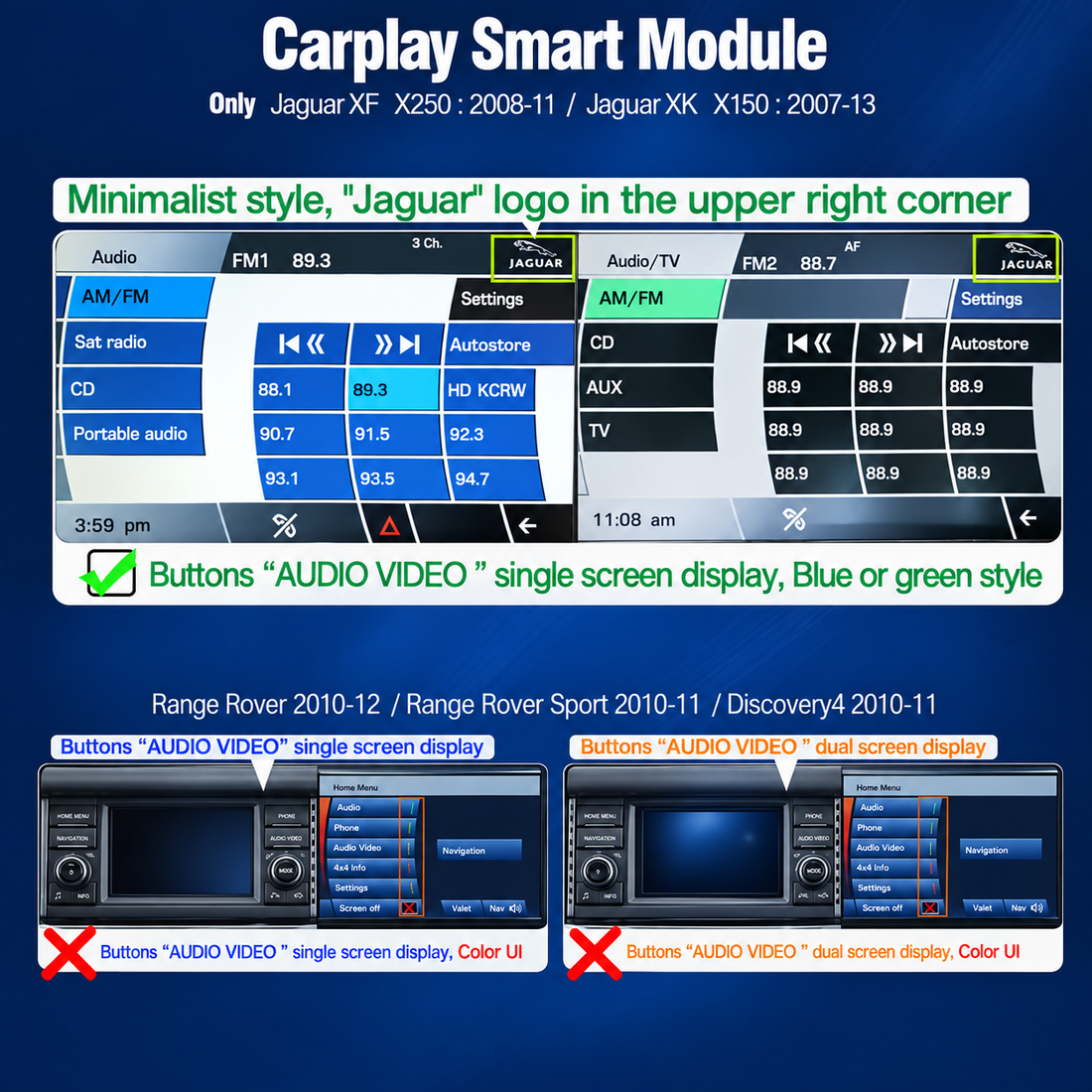 Wireless CarPlay & Android Auto for Jaguar XK / XF | Denso Gen2.0 / IAM2.0