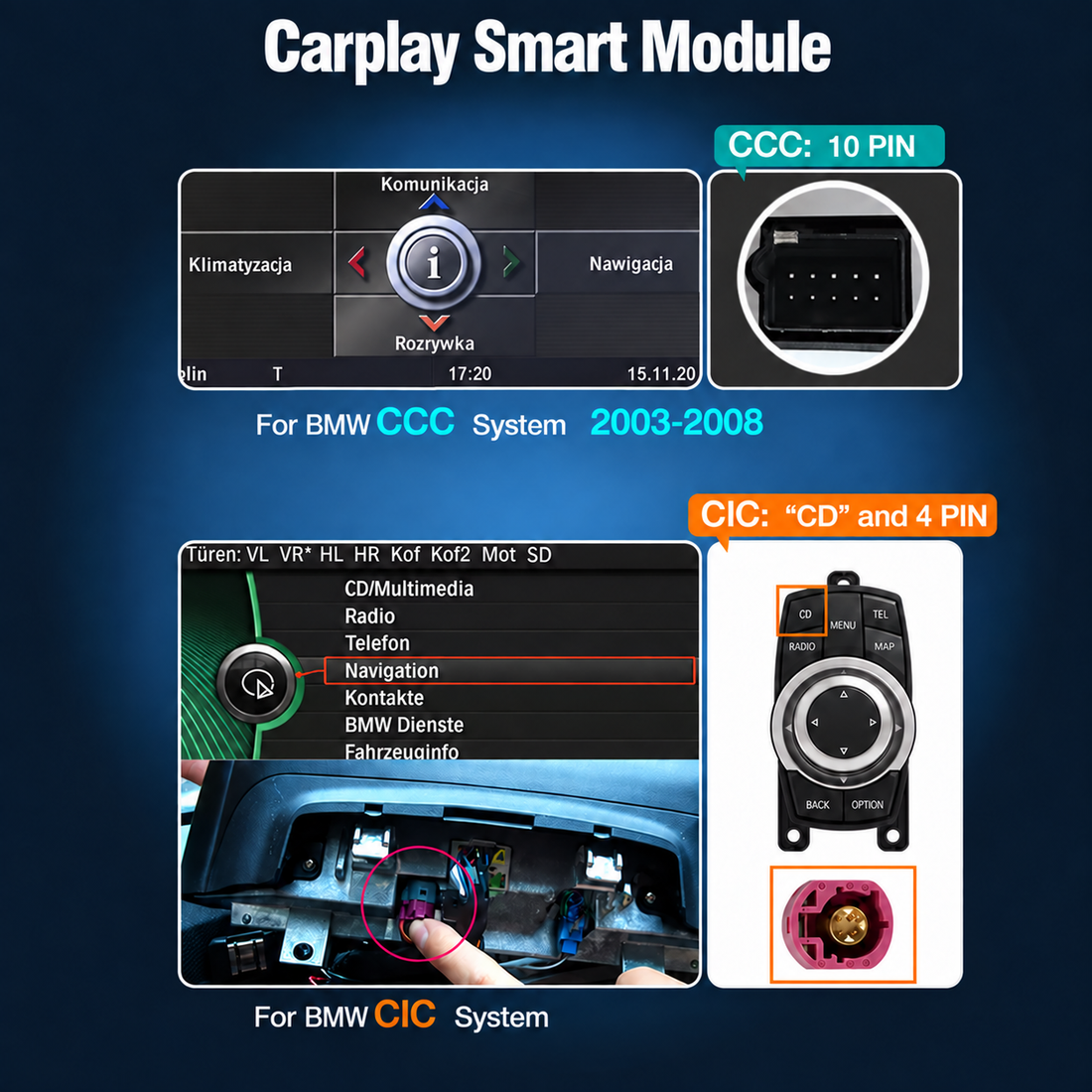 Wireless CarPlay & Android Auto for BMW | CCC / CIC / NBT / EVO / MGU