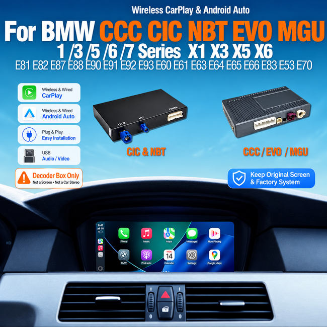 Wireless CarPlay & Android Auto for BMW | CCC / CIC / NBT / EVO / MGU