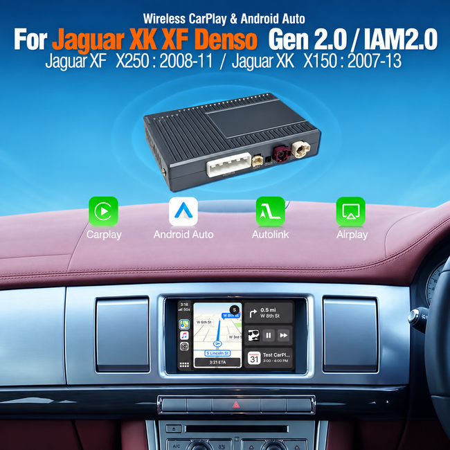 Wireless CarPlay & Android Auto for Jaguar XK / XF | Denso Gen2.0 / IAM2.0