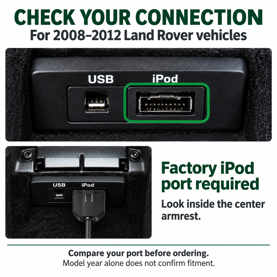 Bluetooth Music Adapter for Land Rover 2008–2012 | Factory iPod Port