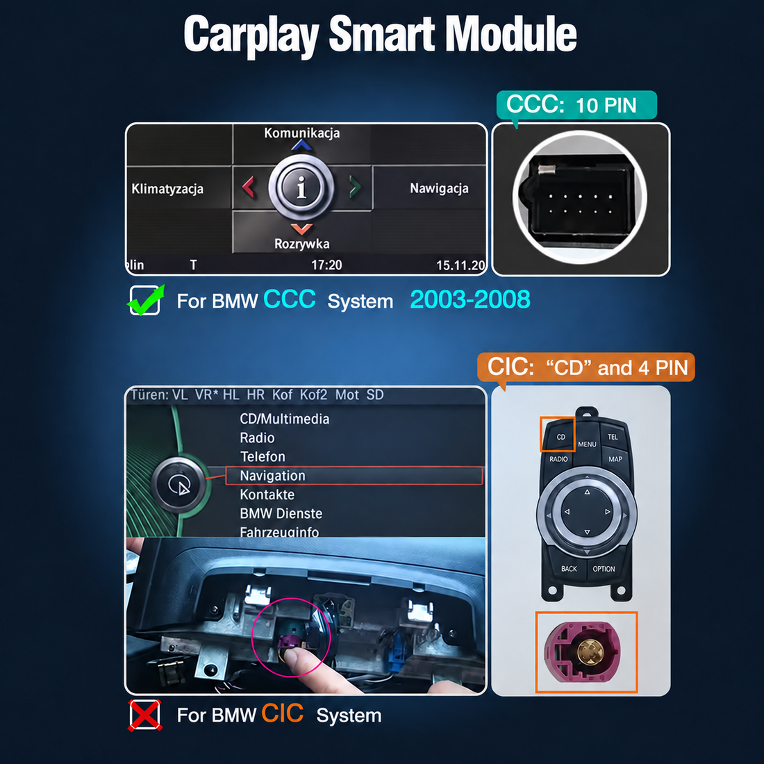 Wireless CarPlay & Android Auto for BMW | CCC / CIC / NBT / EVO / MGU