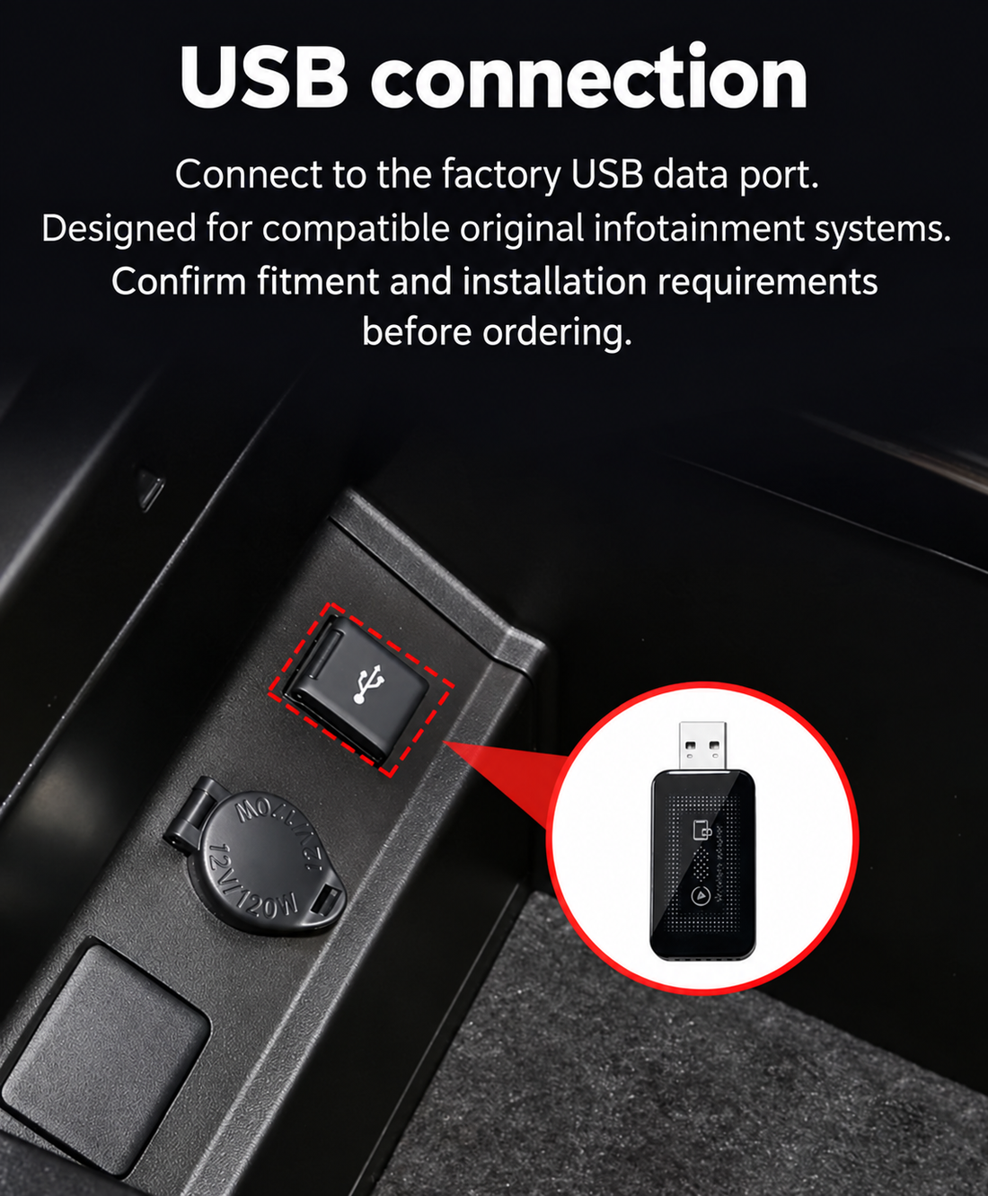 drivevora Wireless CarPlay Adapter for Lexus LM 2020–2023 (Left-Hand Drive) — Requires Factory Wired CarPlay